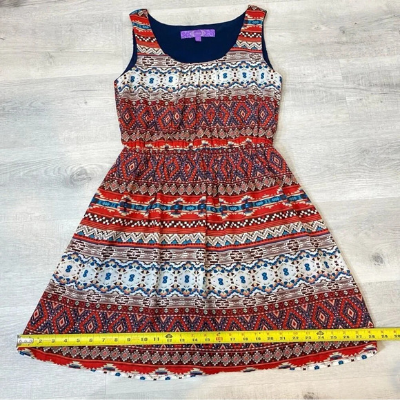 Jolie Boho Aztec Print Summer Dress Size 6 - Picture 9 of 17